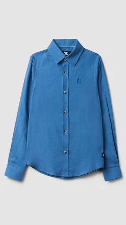 CAMISA KIDS DE LINO INDIGO BLUE