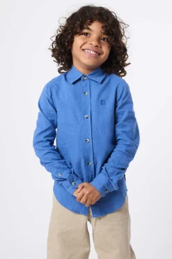 CAMISA KIDS DE LINO INDIGO BLUE