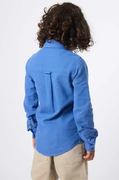 CAMISA KIDS DE LINO INDIGO BLUE
