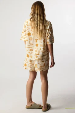 CAMISA MANGA CORTA MUJER TILE ECRU