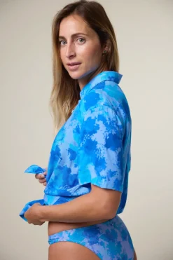 CAMISA MANGA CORTA MUJER LUCÍA AZUL