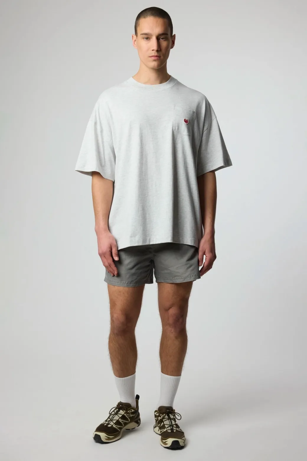 CAMISETA HEART POCKET LIGHT GREY MELANGE