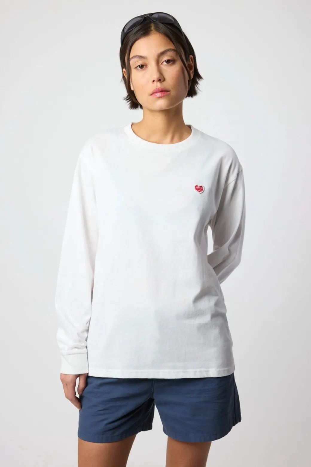 CAMISETA MANGA LARGA HEART BLANCA