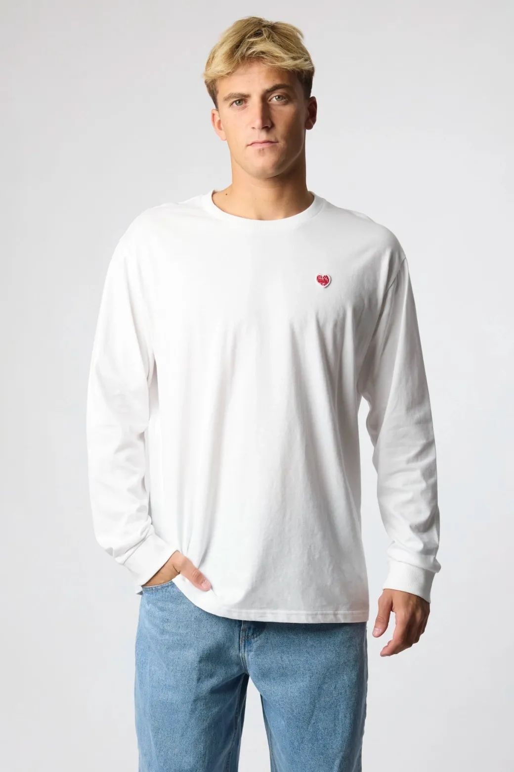 CAMISETA MANGA LARGA HEART BLANCA