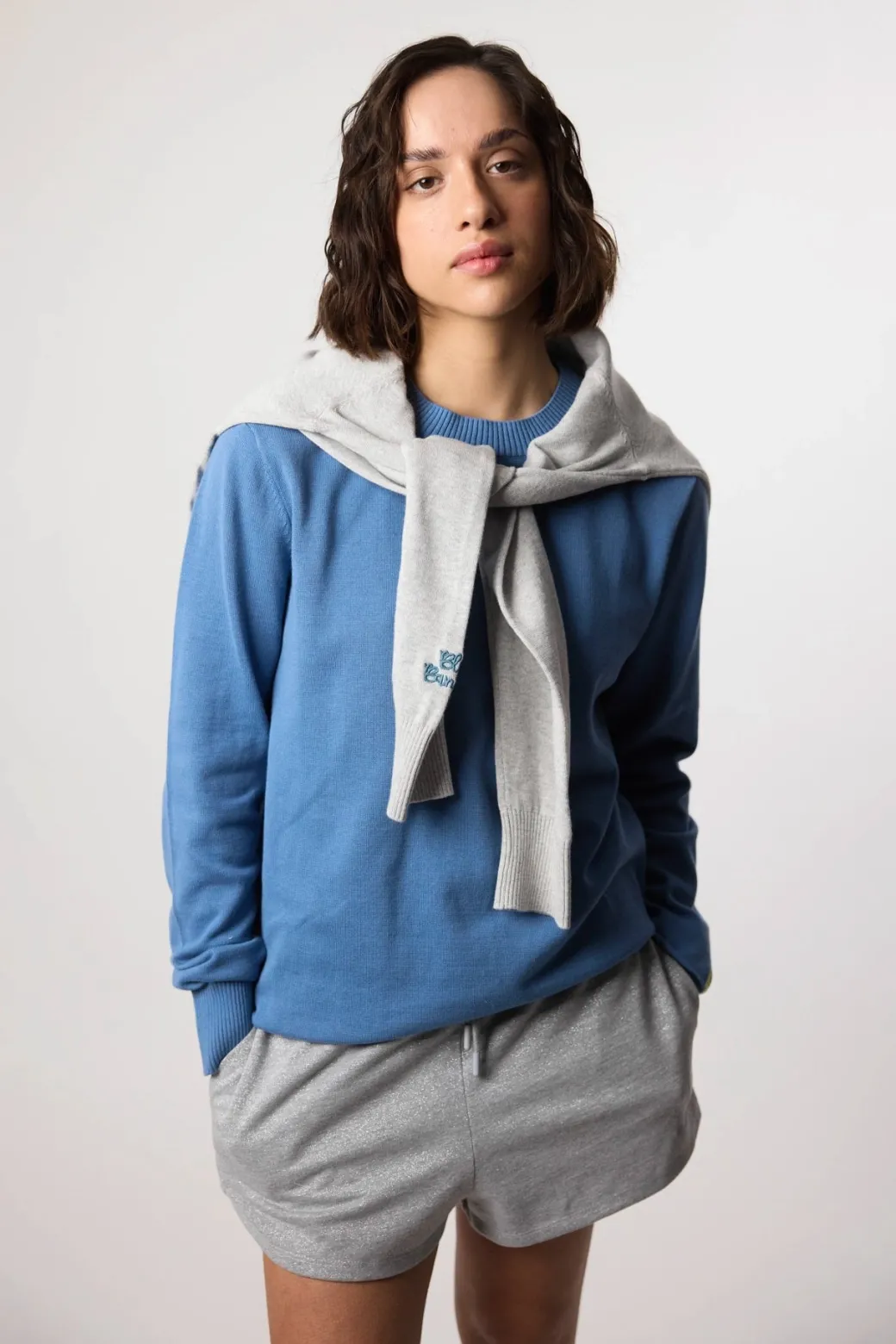 JERSEY KNITTED FISH SKY BLUE