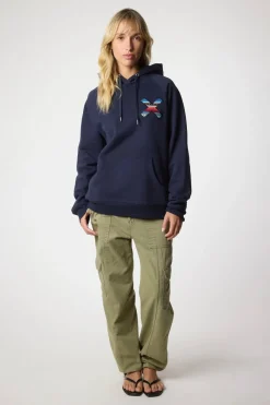 SUDADERA CON CAPUCHA CLASSIC AZUL MARINO