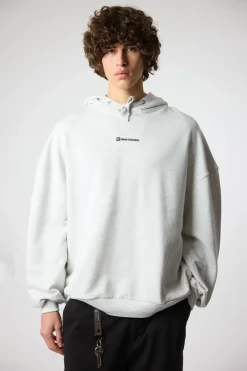 SUDADERA CON CAPUCHA CLEAN LIGHT GREY MELANGE