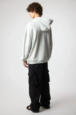 SUDADERA CON CAPUCHA CLEAN LIGHT GREY MELANGE