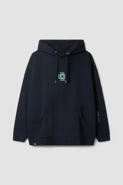 SUDADERA CON CAPUCHA FOAM AZUL MARINO