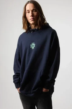 SUDADERA CON CAPUCHA FOAM AZUL MARINO