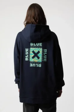 SUDADERA CON CAPUCHA FOAM AZUL MARINO