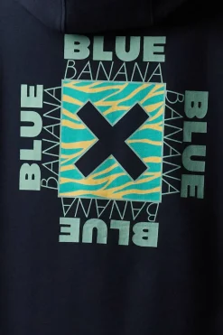 SUDADERA CON CAPUCHA FOAM AZUL MARINO