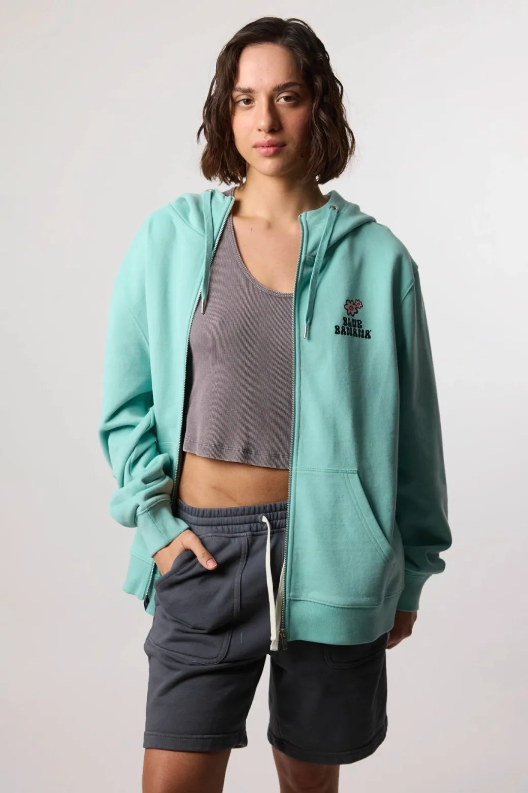 SUDADERA CON CAPUCHA FULL ZIP HARDY ACQUA