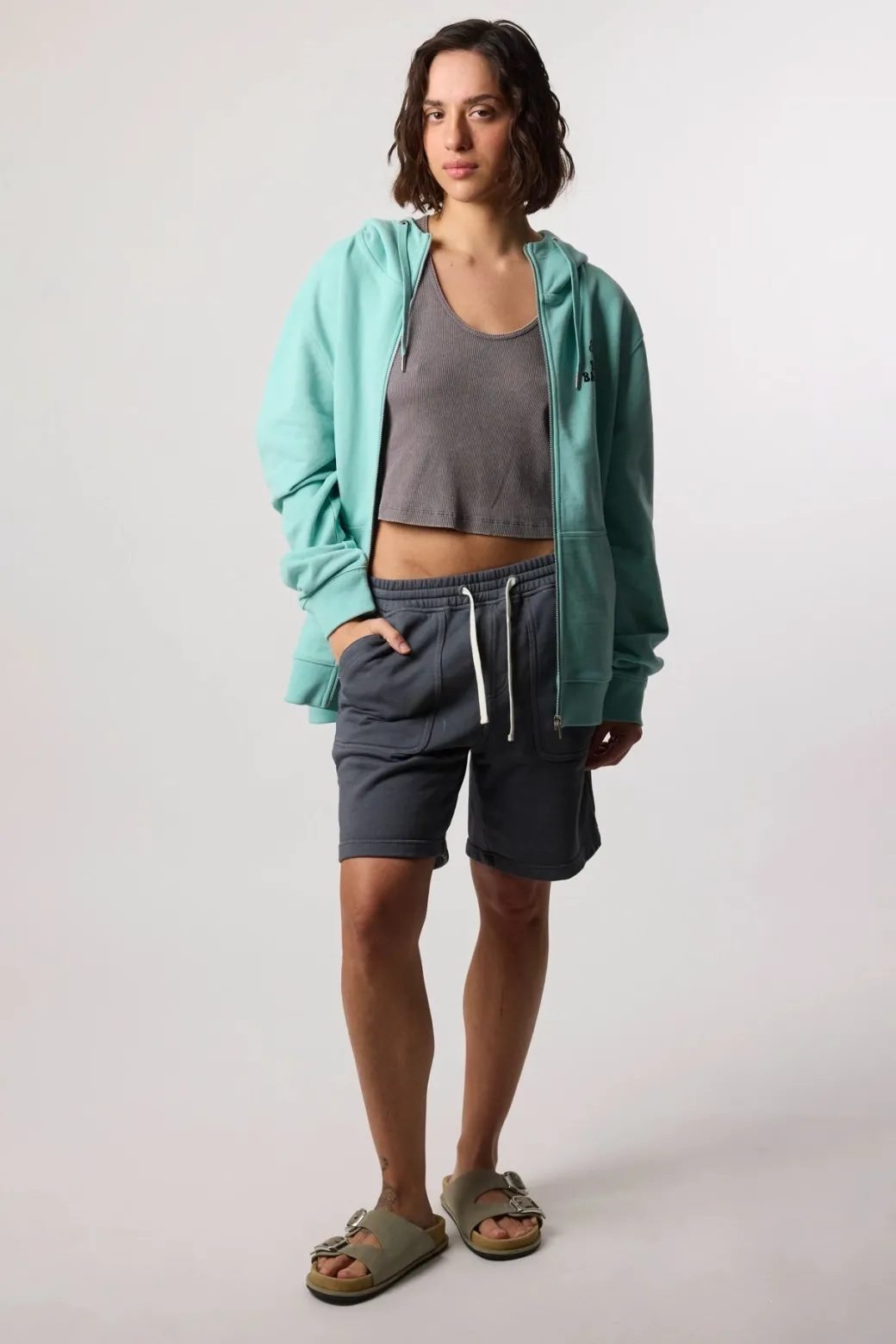 SUDADERA CON CAPUCHA FULL ZIP HARDY ACQUA