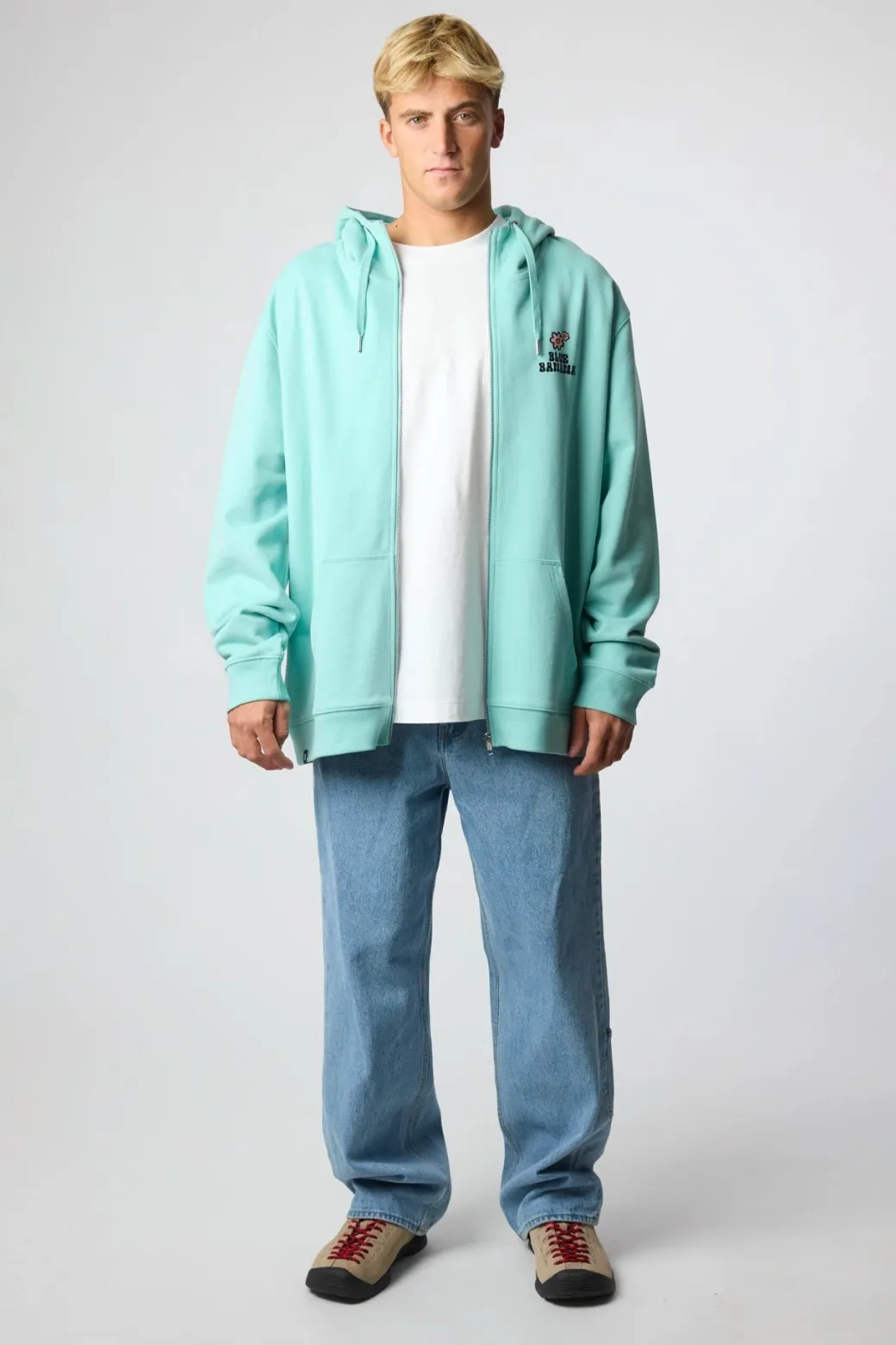 SUDADERA CON CAPUCHA FULL ZIP HARDY ACQUA