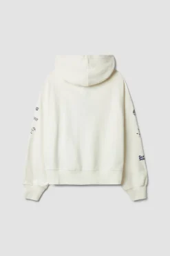 SUDADERA CON CAPUCHA FULL ZIP RANDOM BLANCO ROTO
