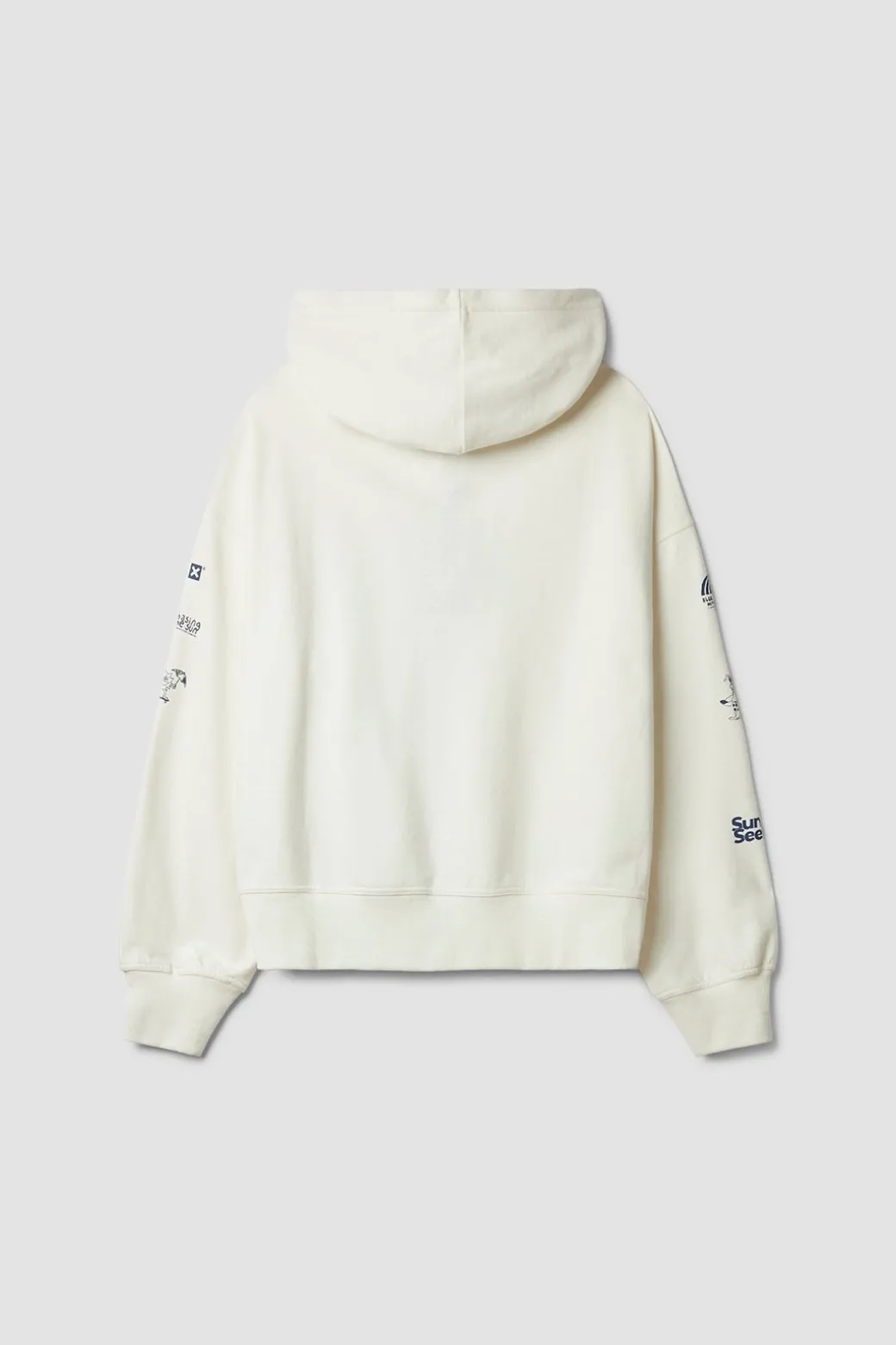 SUDADERA CON CAPUCHA FULL ZIP RANDOM BLANCO ROTO