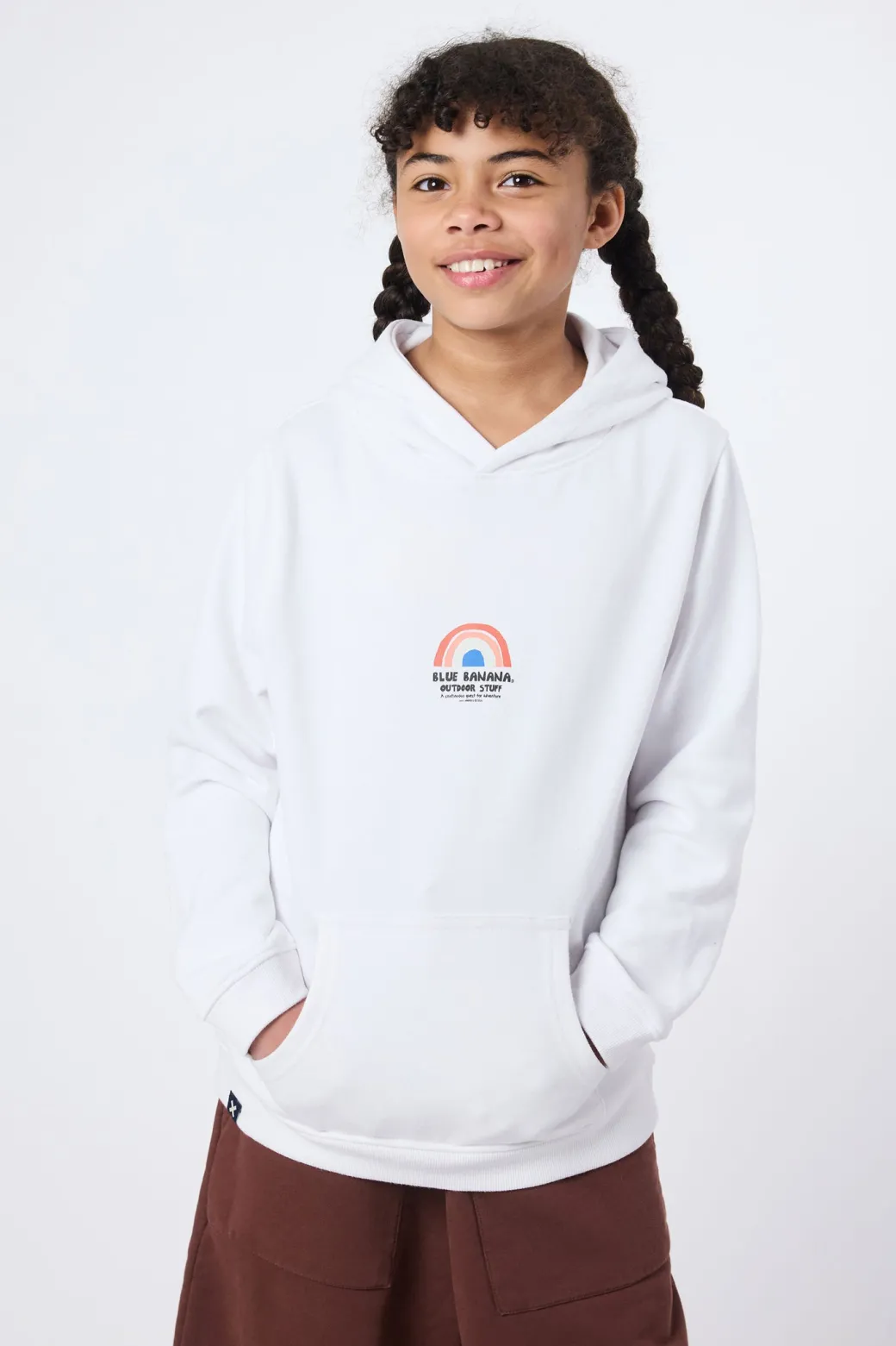SUDADERA CON CAPUCHA KIDS RAINBOW BLANCA
