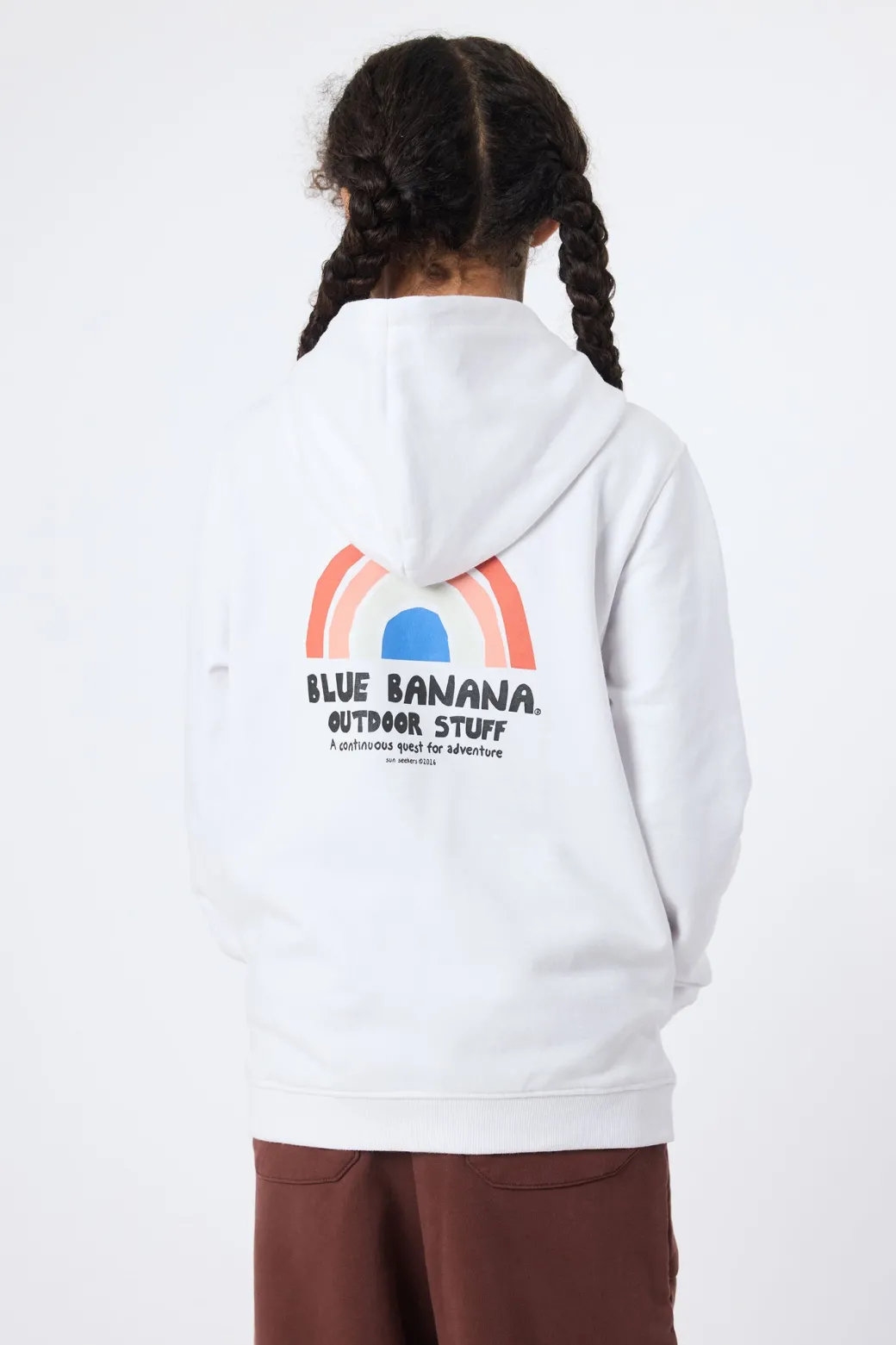 SUDADERA CON CAPUCHA KIDS RAINBOW BLANCA