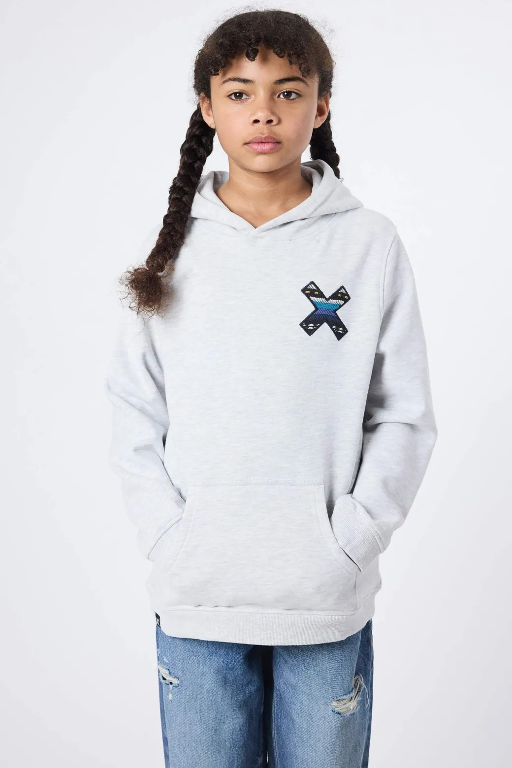 SUDADERA CON CAPUCHA KIDS CLASSIC LIGHT GREY MELANGE