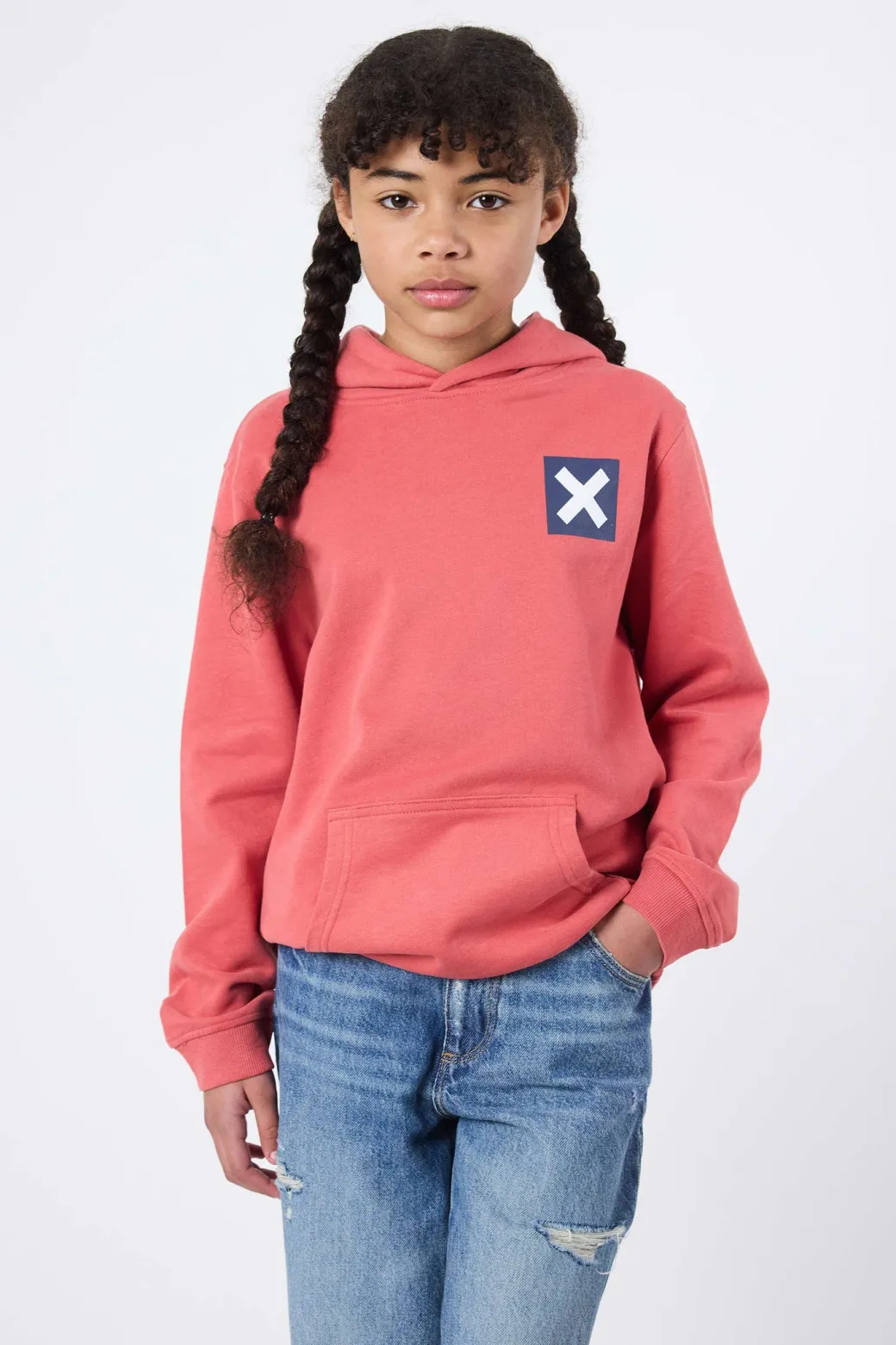 SUDADERA CON CAPUCHA KIDS NATURE ROJA