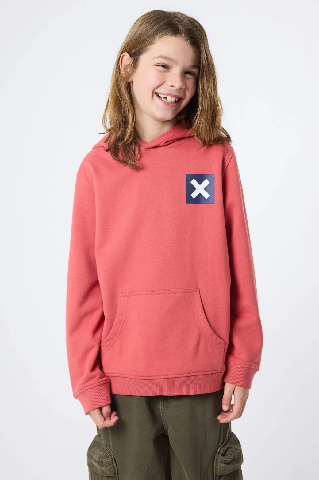 SUDADERA CON CAPUCHA KIDS NATURE ROJA