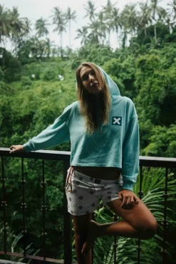 SUDADERA CON CAPUCHA MUJER NATURE ACQUA