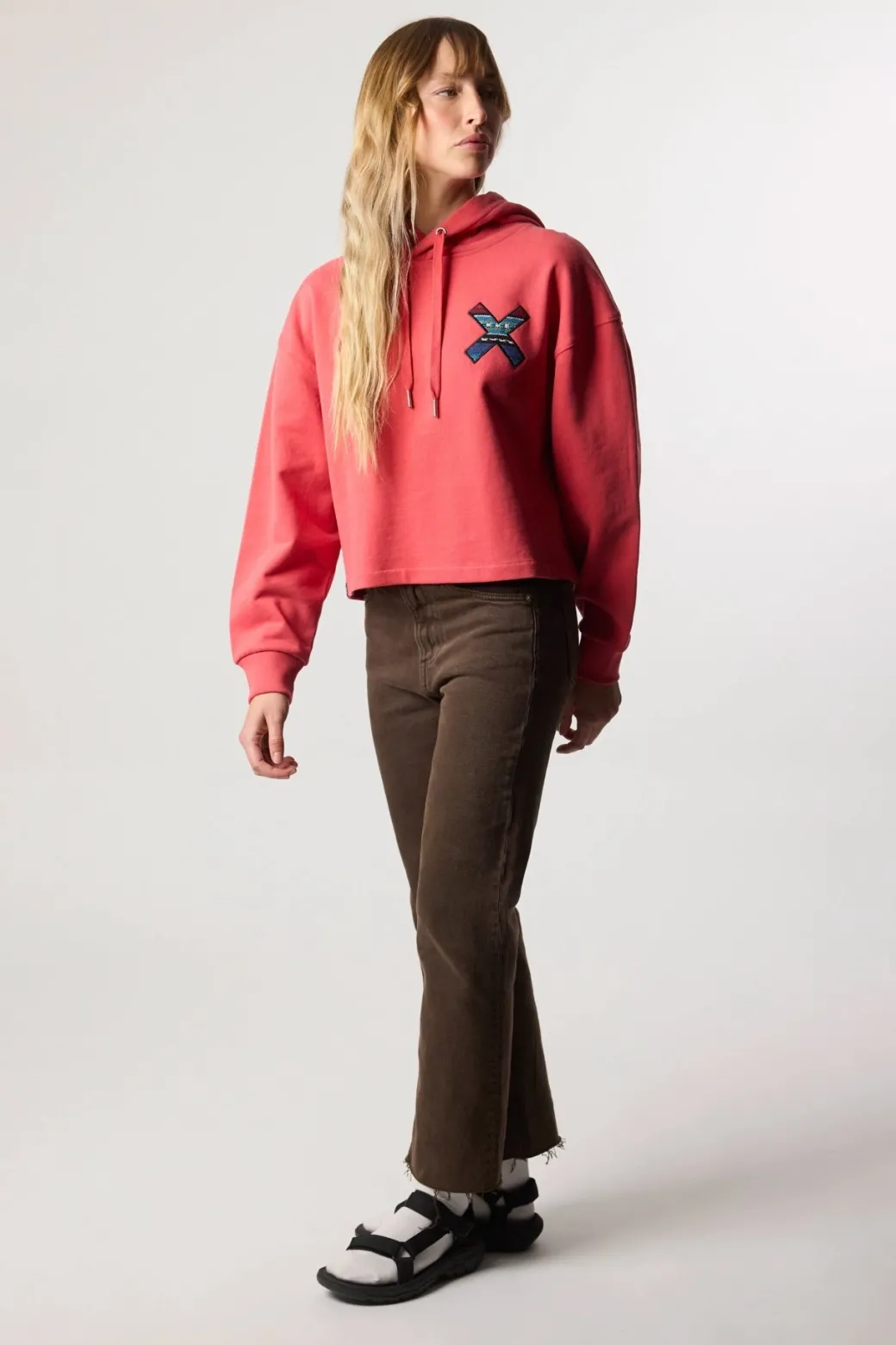 SUDADERA CON CAPUCHA MUJER CLASSIC ROJA