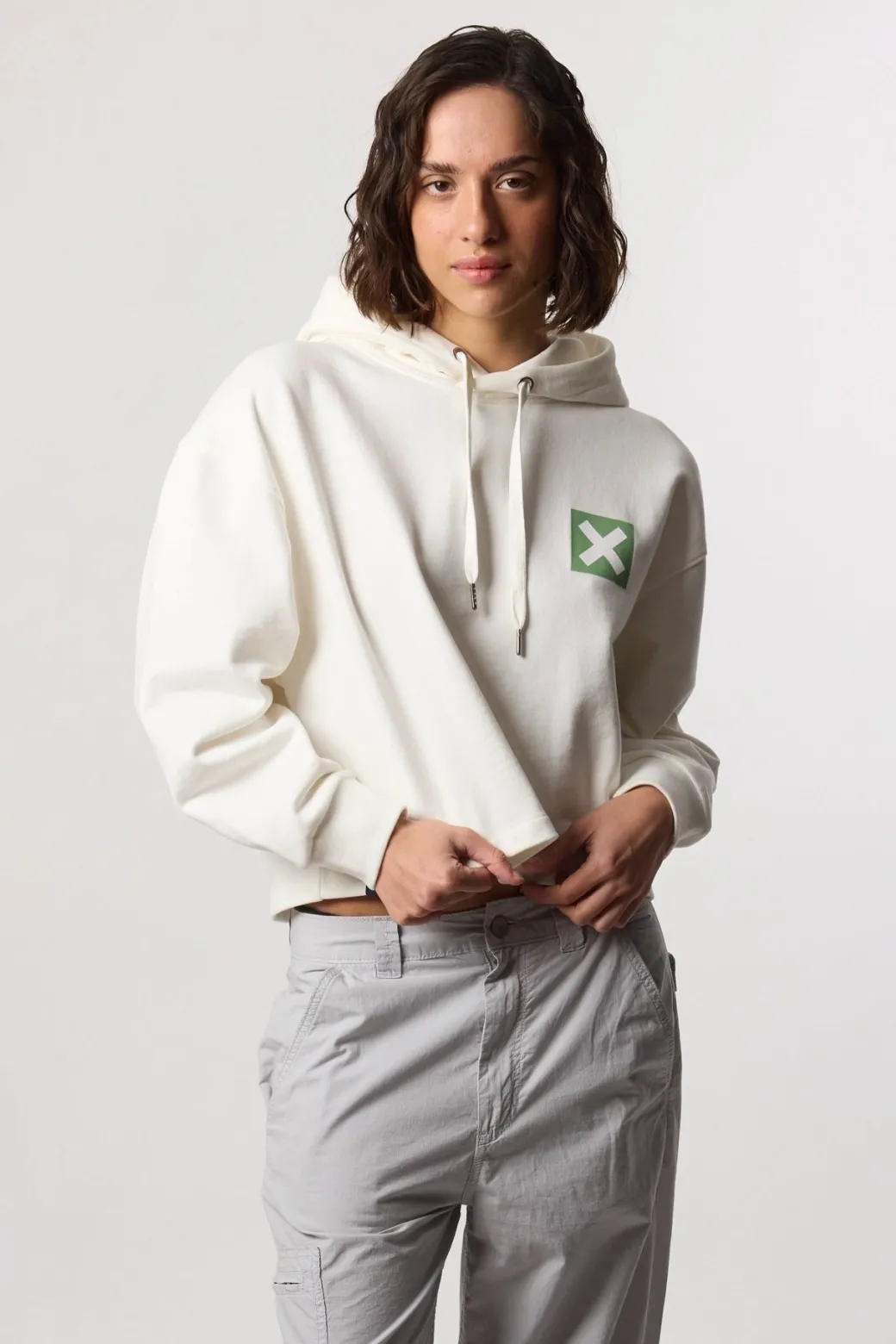 SUDADERA CON CAPUCHA MUJER NATURE BLANCO ROTO