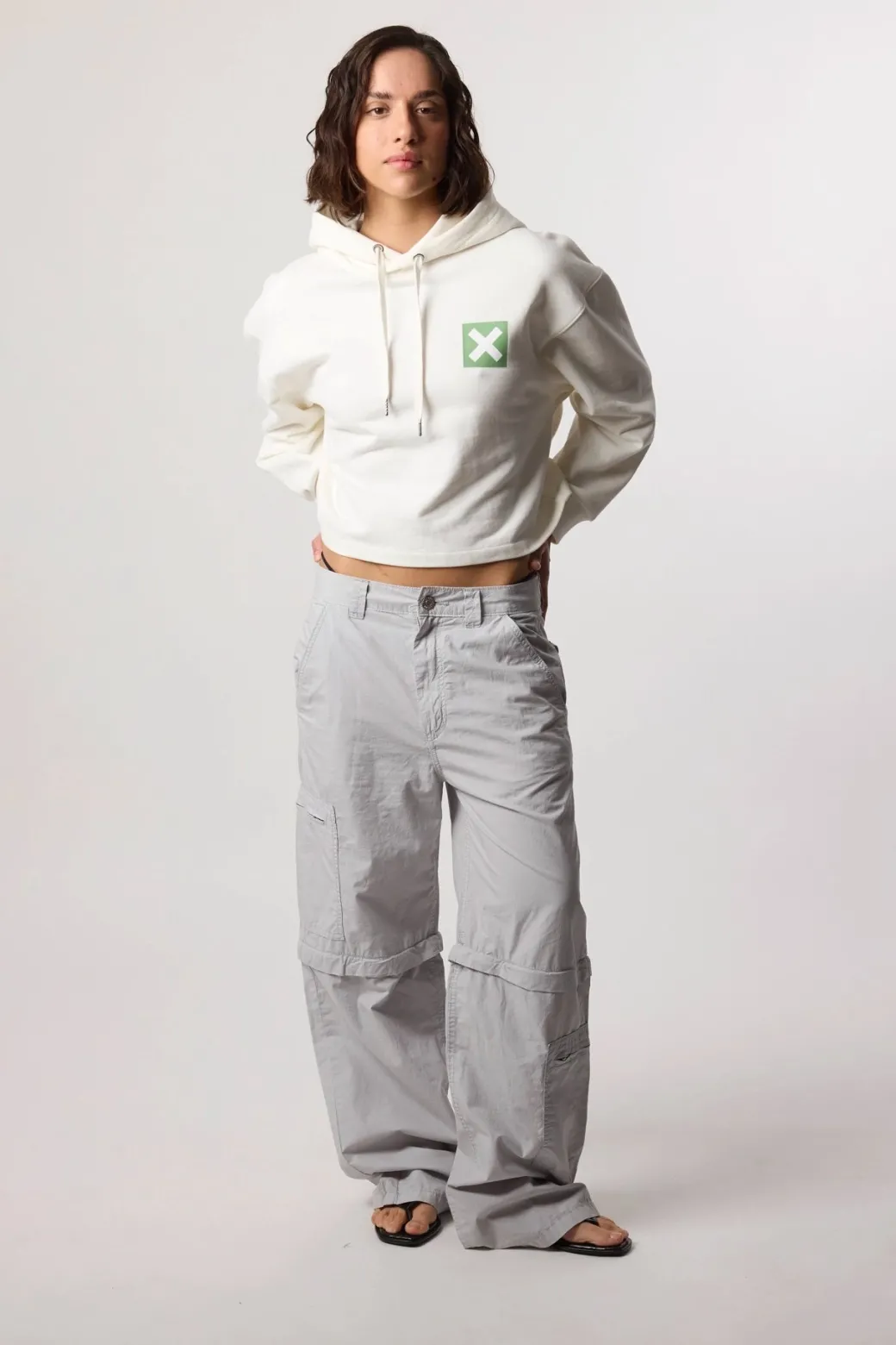 SUDADERA CON CAPUCHA MUJER NATURE BLANCO ROTO