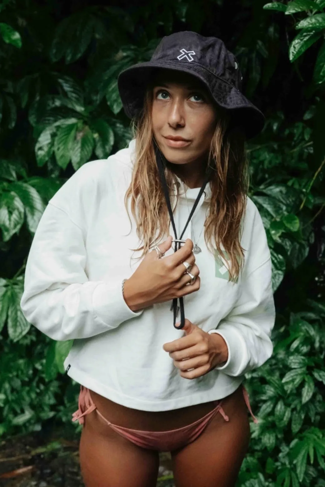 SUDADERA CON CAPUCHA MUJER NATURE BLANCO ROTO