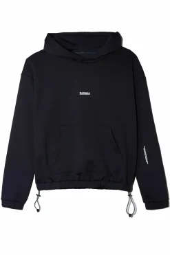 SUDADERA CON CAPUCHA TECH NEGRA OSCURA