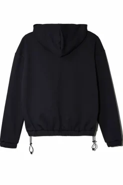 SUDADERA CON CAPUCHA TECH NEGRA OSCURA