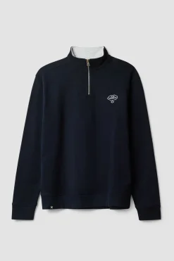 SUDADERA HALF ZIP BANK AZUL MARINO
