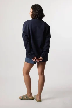 SUDADERA HALF ZIP BANK AZUL MARINO