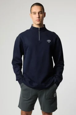 SUDADERA HALF ZIP BANK AZUL MARINO