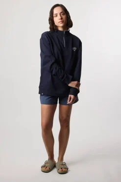 SUDADERA HALF ZIP BANK AZUL MARINO