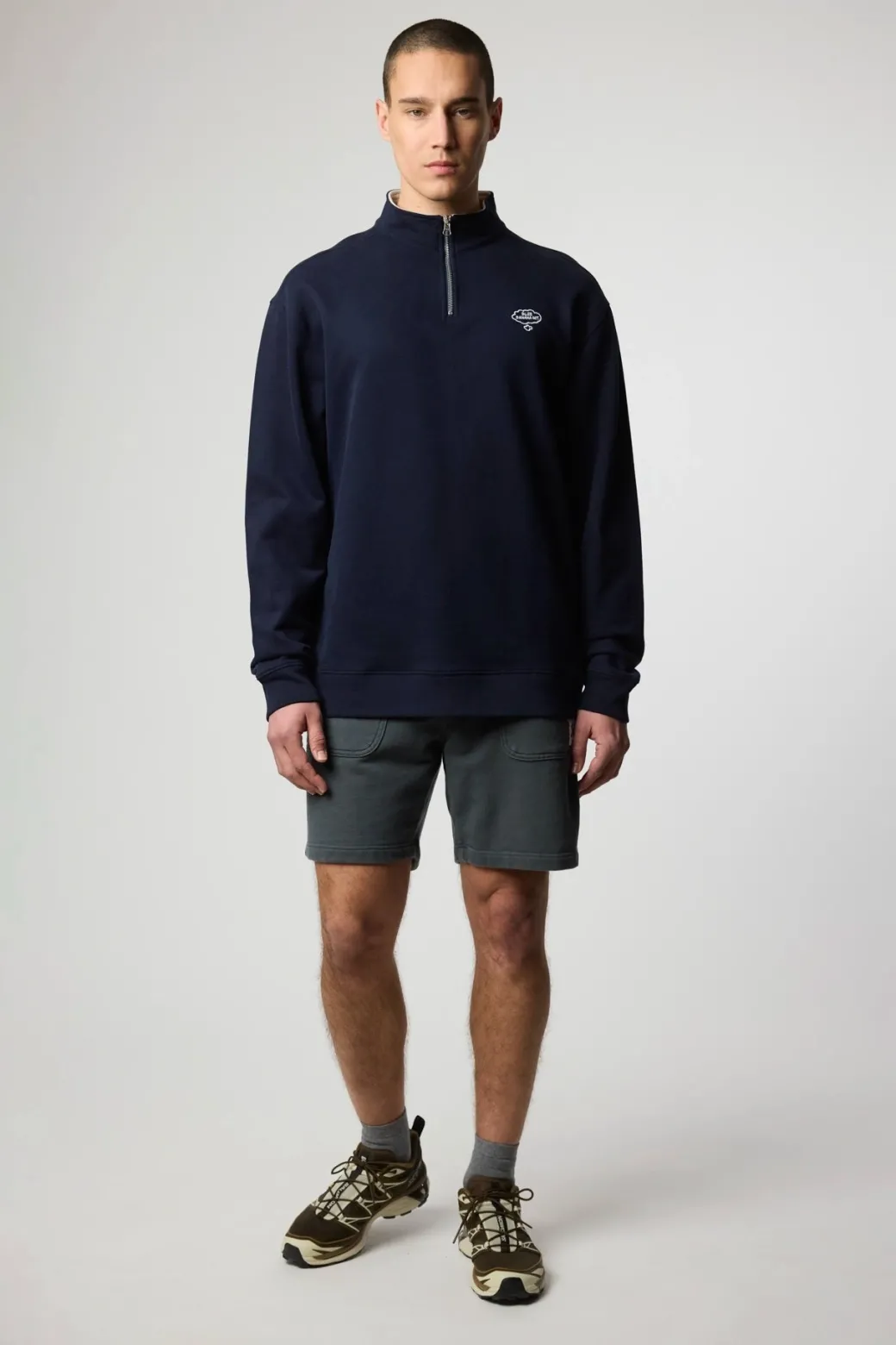 SUDADERA HALF ZIP BANK AZUL MARINO