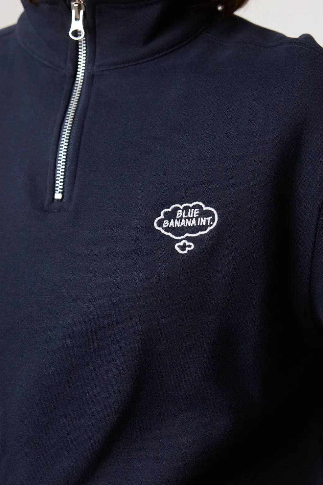 SUDADERA HALF ZIP BANK AZUL MARINO